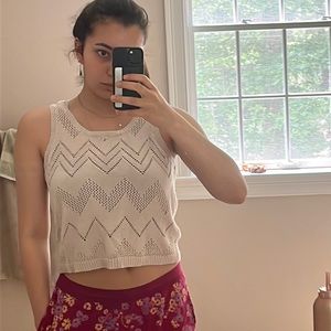 Cream knit tank
